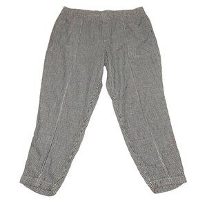 Old Navy High-Waisted Blue Striped Cropped Linen-Blend Tapered Pants Women’s XL